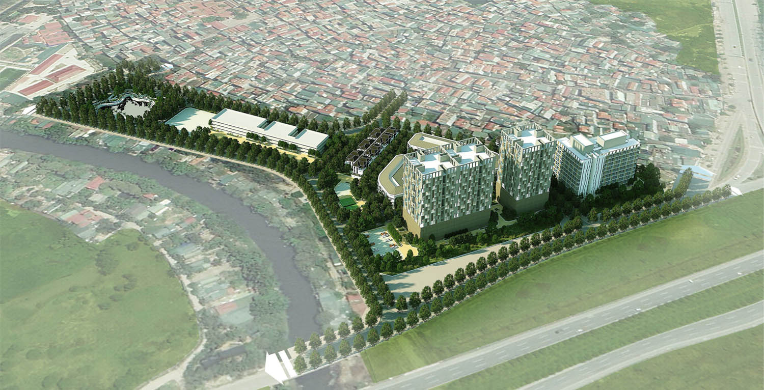 Tòa chung cư CT1A Tây Nam Mễ Trì nằm trên mặt đường Đại lộ Thăng Long